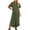 Army Green, variant on Womens Maxi Dress V Neck Short Flutter Sleeve Casual Flowy Long Dresses with Side Split