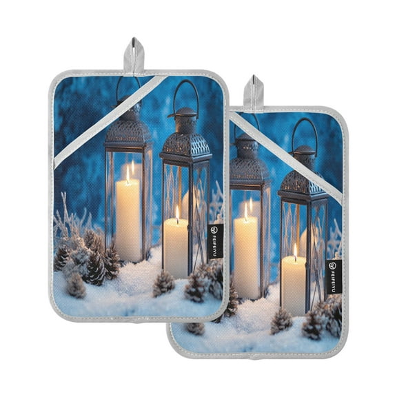 BZSMCE Pot Holder Oven Mitts Cooking baking Candles Creative Pattern Size:7x9.8in