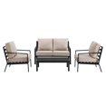 thumbnail image 1 of Black Metal Frame Slat Back Outdoor 4 Piece Conversation Set, 1 of 19