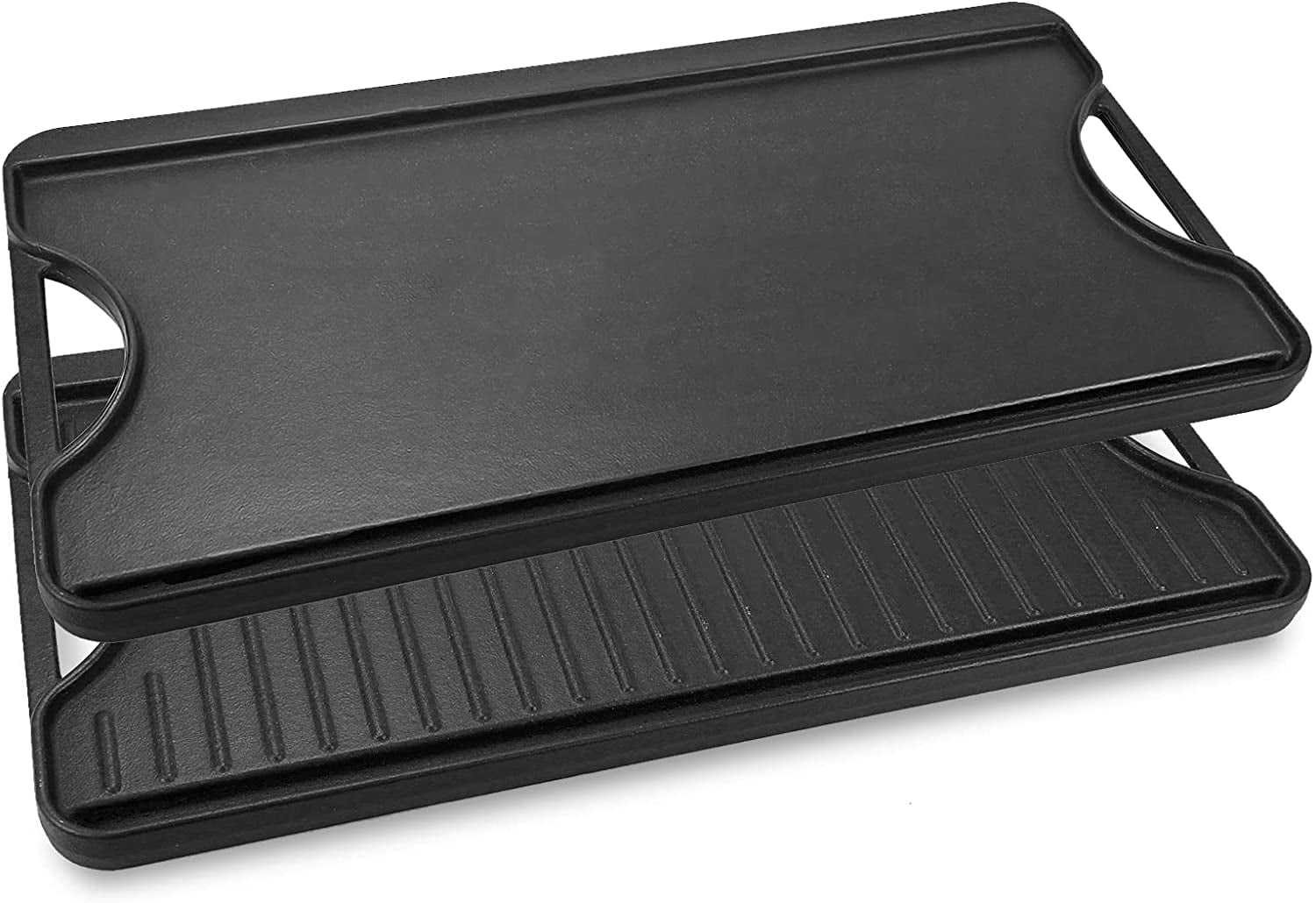 Grisun 20" x 10.5" Griddle, Reversible Griddle with Handles, Cast Iron