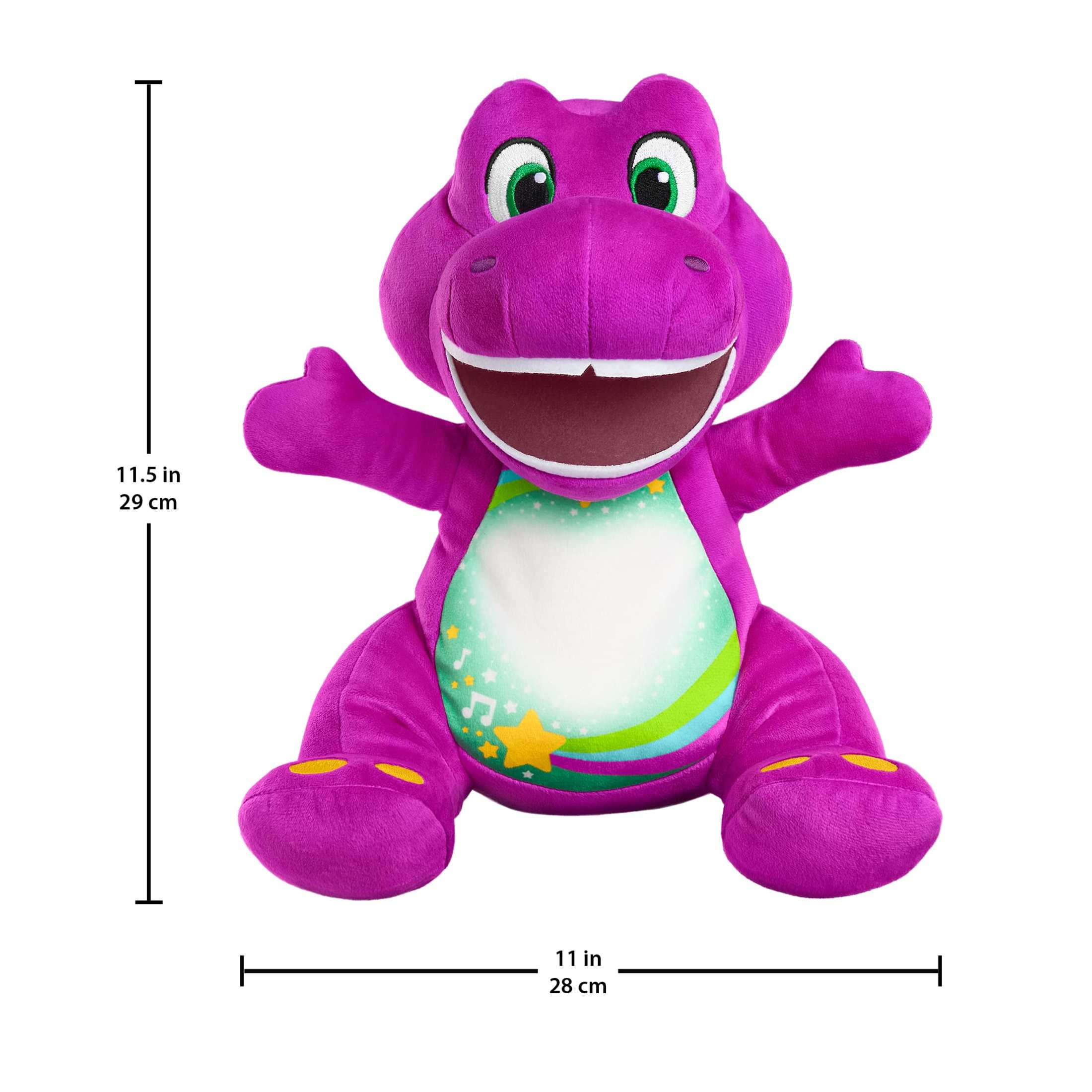 Fisher-Price Barney’s World Heart Glow Barney Plush Toy with Music & Lights for Toddlers & Kids