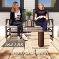 thumbnail image 6 of Outsunny 2-Person Outdoor Glider Bench w/ Center Table, Steel Frame for Backyard Garden Porch, Gray, 6 of 9