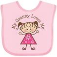 thumbnail image 3 of Inktastic My Granny Loves Me Girls Baby Bib, 3 of 4