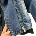 thumbnail image 3 of Maoxin Jackets for Men Solid Color Button Pocket Slim Fashion Casual Work Denim Jacket Blue 2XL, 3 of 5