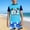 A Multicolor, variant on ITSAME Boys Swimsuit Set Short Sleeve Tops and Swim Trunks 2-Piece Quick-Dry Summer Beach Swimwear Multicolor Size 9-10