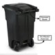thumbnail image 4 of Cubo de basura GardenNest 240L con ruedas y tapa de polietileno negro, 4 of 5