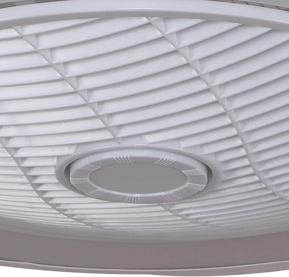 White 22" Ceiling Fan with Light, Modern Low Profile Fan with Remote & Smart APP Control 3 Colors 6 Speeds Semi Flush Mount Round Invisible LED Fan Chandelier for Bedroom Living Room