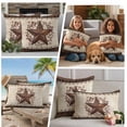 thumbnail image 5 of Texas Star Vintage Outdoor Waterproof Pillow Covers, Brown Retro Art Red Berry Farmhouse Decorative Square Throw Pillowcase Sofa Cushion Sham for Patio/Couch/Chair, 20"x20" 2 Pack, 5 of 8