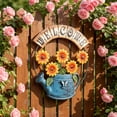 thumbnail image 6 of Cadancy Welcome Sign Watering Can Wall Decor for Garden Fence, Creative Metal Hanging Plaque with Flower Design, Rustic Outdoor Porch Patio Gate Home Entrance Decoration Housewarming Gift, 6 of 7