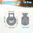 thumbnail image 2 of Uxcell Plastic Cord Lock, Single Hole Toggle Stopper Round Ball Shaped Adjustable Cord Stop Fastener Gray, 2 of 6