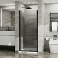 thumbnail image 4 of Kadyn Shower Glass Door, Shower Doors,34"x 72" Pivot Shower Door Combo w/ 35.4" White Acrylic Shower Base, Black Aluminum Finish, 4 of 8