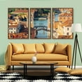 thumbnail image 3 of IDEA4WALL 3 Piece Framed Canvas Wall Art for Living Room, Bedroom Italy City Landscape Canvas Prints for Modern Home Decoration Ready to Hang, 3 of 4