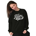 thumbnail image 3 of The Future Was Now Motivational Quote Unisex Plus Fleece Graphic Sweatshirt Brisco Brands 2X, 3 of 5