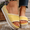 thumbnail image 2 of Rokment Women's Boho Espadrilles Platform Beach Slides Sandals 2026 Summer Casual Ethnic Retro Stitching Suede Open Toe Chunky Footbed Slip on Dress Slippers for Woman Yellow Size 8.5, 2 of 7