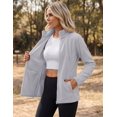 thumbnail image 5 of Zeagoo Fleece Jacket for Women Long Sleeve Lightweight Full Zip Up Coat with Pockets Fall Outwear, 5 of 6