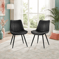 thumbnail image 3 of SUDICA Black PU Leather Dining Chairs Set of 2, Upholstered Accent Chairs with Metal Legs for Dining Room, 3 of 7
