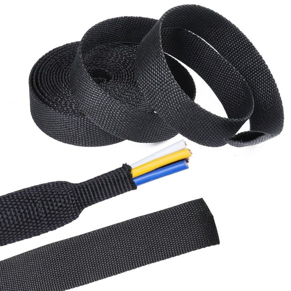 Sonoreboom 2 in 1 Heat Shrink Braided Sleeving Fabric Tubing-Perfectly fit Irregular Shape Hose/Cable/Wire (1/2""(12mm) 32FT)