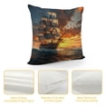 thumbnail image 4 of Orinice Sunset Graphic Decorative Cotton Linen Throw Pillow Cover Summer Print 1PC 20x20in, 4 of 5