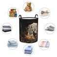 thumbnail image 4 of Balery Enchanted Deer In Cave Cesta de ropa redonda con asas, impermeable, independiente, para ropa, juguetes, dormitorio y familia-Small, 4 of 6