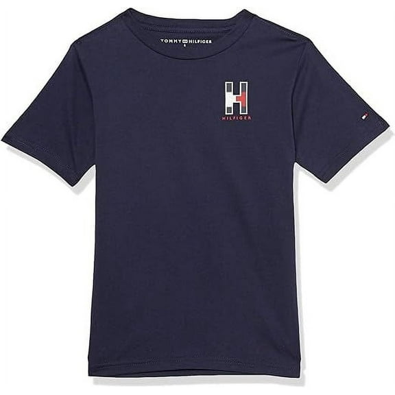 Tommy Hilfiger NAVY BLAZER Boys' Short Sleeve Solid Crew Neck T-Shirt, US 4T