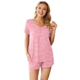 thumbnail image 2 of Anygrew Summer Pajama Sets For Womens Shorts Soft Pj Set 2 Piece Sleepwear With Pockets, 2 of 6