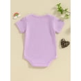 thumbnail image 4 of Bagilaanoe Newborn Baby Girl Boy Summer Rompers Letter Print Short Sleeve Bodysuits 3M 6M 12M 18M Infant Casual One Piece Short Jumpsuit, 4 of 8