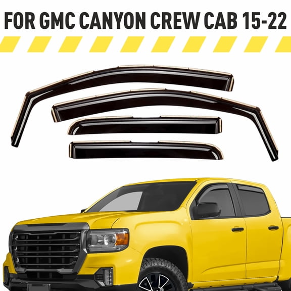 AEROGUYS Extra Durable Window Deflectors In-Channel Window Visors Rain Guards Fit for GMC Canyon 2015-2022 Crew Cab, Sun Visors, Wind Vent for Shades, Exterior Car Accessories - 4 pcs. AG0887