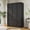 3D-Black, variant on ERO 70.9"H Steel Armoire and Wardrobe Storage Closet with Hanging Rod and Adjustable Shelves