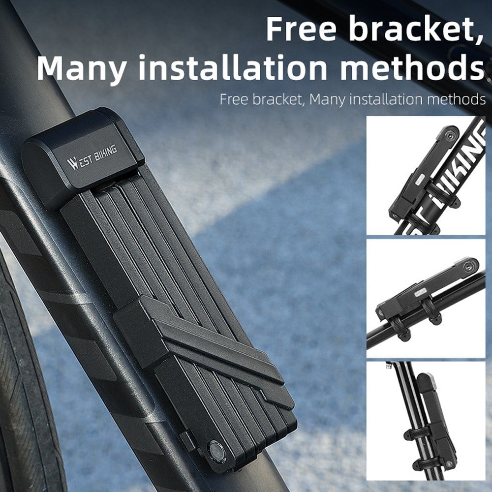 West Biking Foldable Anti-Theft Chain Lock for Bikes and Motorcycles
