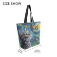 thumbnail image 4 of Large Canvas Bag 13.5x5.1x15 Inch Canvas Bag Shopping Canvas Bag Suitable For Outing Shopping Travel Out Of Large Capacity Storage Starry Sky Cat Butterfly, 4 of 9