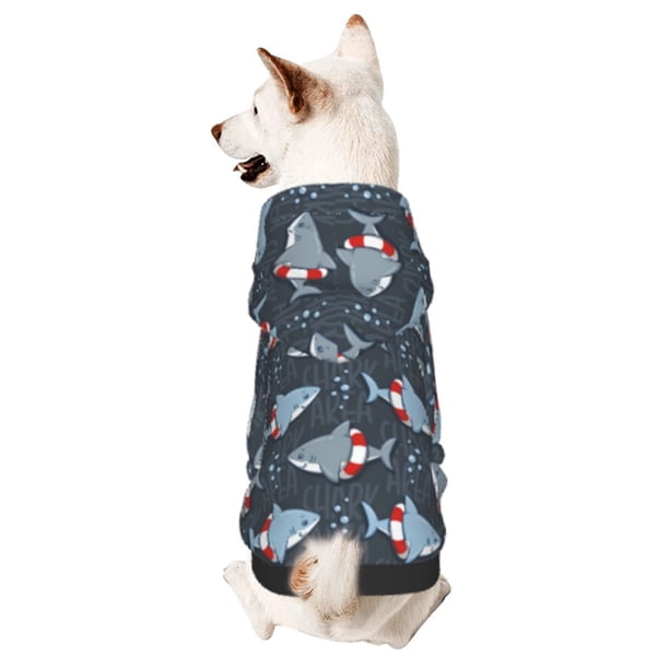 Balery Cute Shark Sudadera con Capucha para Perros Pequeños – Ropa para Mascotas, Disfraz para Perros y Gatos, Ideal para Fiestas y Cosplay-Medium