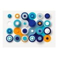 thumbnail image 3 of Tiptophomedecor Abstract Wallpaper Wall Mural - Geometry Of Blue Wheels, 3 of 4