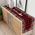 thumbnail image 4 of Red Plaid Christmas Table Runner 60 Inches Long Farmhouse Dress Scarves, Xmas Tree Snowflake Poinsettia Dining Tablerunner for Coffee Table/Kitchen Island/Party Décor, 13" x 60", 4 of 8