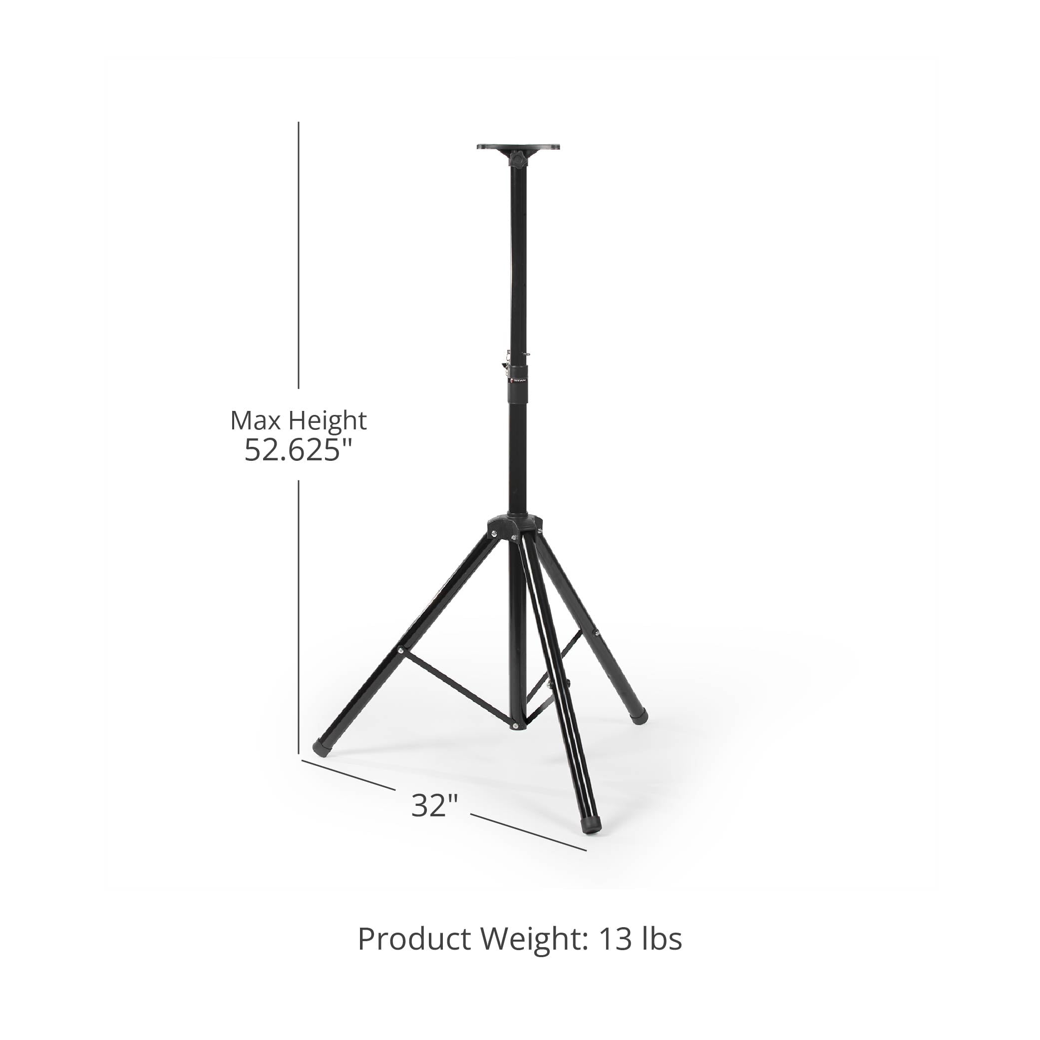 Titan Fitness Tripod Timer Stand for 2-Sided Gym Timer W/ Remote Adjusts 2.5 - 6.5-feet Black