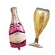 thumbnail image 1 of Kit de globos para botella y copa de champán rosa Mylar x2, 1 of 3