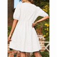 thumbnail image 5 of Robes d'Été pour Femmes, Nœud devant, Col en V, Courtes, Bouffantes, 5 of 5