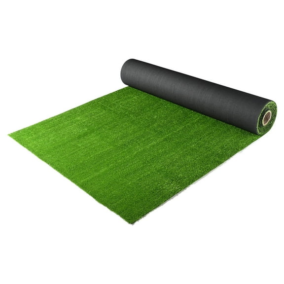 IVV Artificial Grass Rug Indoor Outdoor, Realistic Synthetic Grass with Drainage Holes, Green Artificial Grass Turf for Balcony Garden Landscape Decoration - 3 Feet x 33 Feet