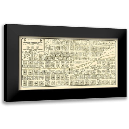 Davis 14x9 Black Modern Framed Museum Art Print Titled - Spokane Washington Landowner - Davis 1908