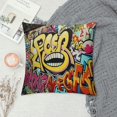 thumbnail image 2 of COMIO  Throw Pillows Covers Colorful Graffitti Graffity Wall Street Grafitti Urban Rap Graphitti Throw Pillow Cases Square Decorative Throw Pillow Cushion Cover Pillowcase, 2 of 5