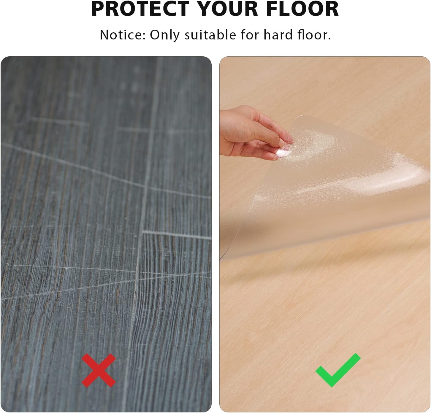 Clear Floor Mat for Home, 4'×6' Large Non-Slip Plastic Rug for Under Kitchen Table, Durable Waterproof Vinyl Area Mat for Baby Spills, Dog Accident, Anti-Scratch Floor Protector for Living Room