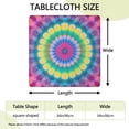 thumbnail image 2 of Pink Tie Dye Petal Mandala Pattern Square Fitted Tablecloth with Elastic Edge,Square Table Cover,Washable Elastic Table Cover for Home Kitchen Party Decor 34"x34", 2 of 6