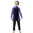 thumbnail image 3 of Girls Swimsuits Two Piece Floral Rash Guard Full Coverage Long Sleeve Sun Swimsuit with Skirt Swimwear 4-5 Years, 3 of 6