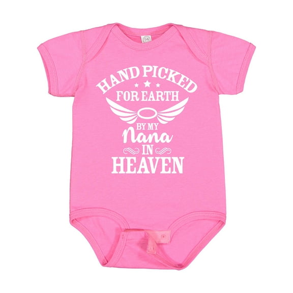 Inktastic Handpicked for Earth by My Nana in Heaven with Angel Wings Boys or Girls Baby Bodysuit