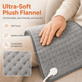 thumbnail image 4 of ICREOPRO Heating Pad for Back, Neck and Shoulders, 16 x 30 in Electric Heating Pad with 6 Heat Settings, 4 Timer Settings, Auto Shut-Off, Machine Washable, Moist & Dry Heat, Gray, 4 of 9
