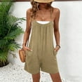 thumbnail image 2 of YHAJDS Womens Rompers Solid Suspenders Overall Shorts Casual Summer Vacation Wear, 2 of 7