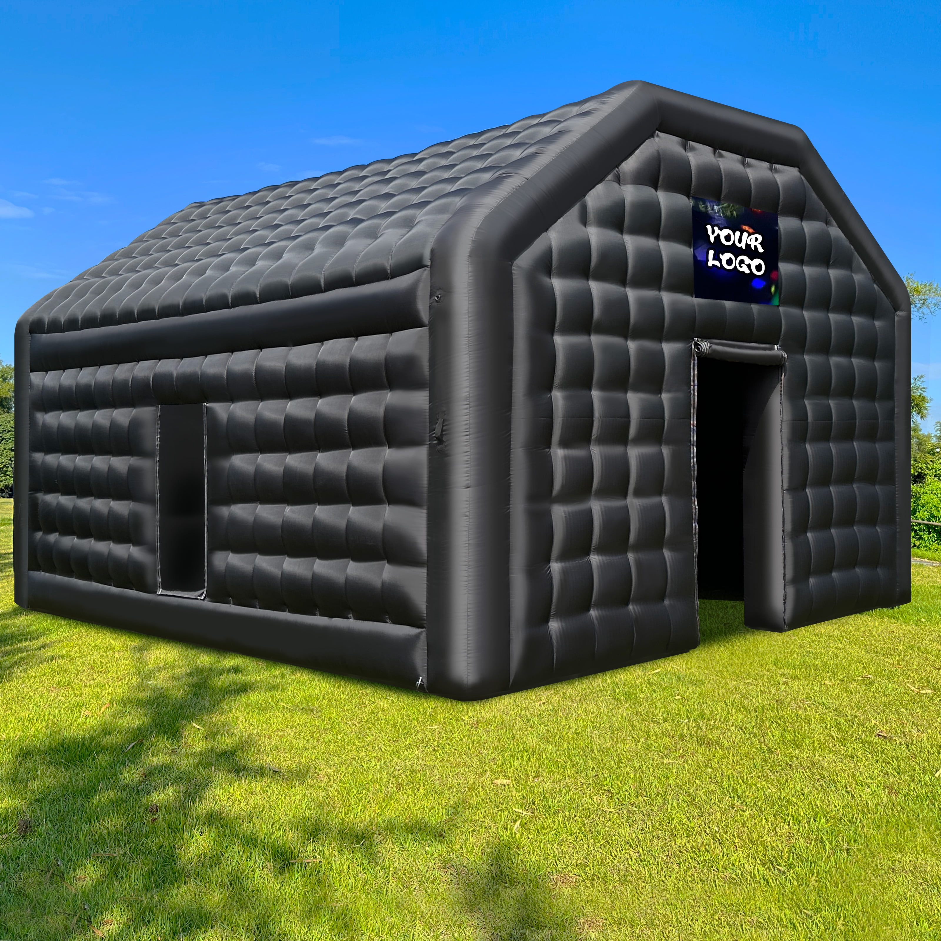 WARSUN Large Black Inflatable Night Club 20x16.5x12Ft Inflatable Party Tent with Logo Area