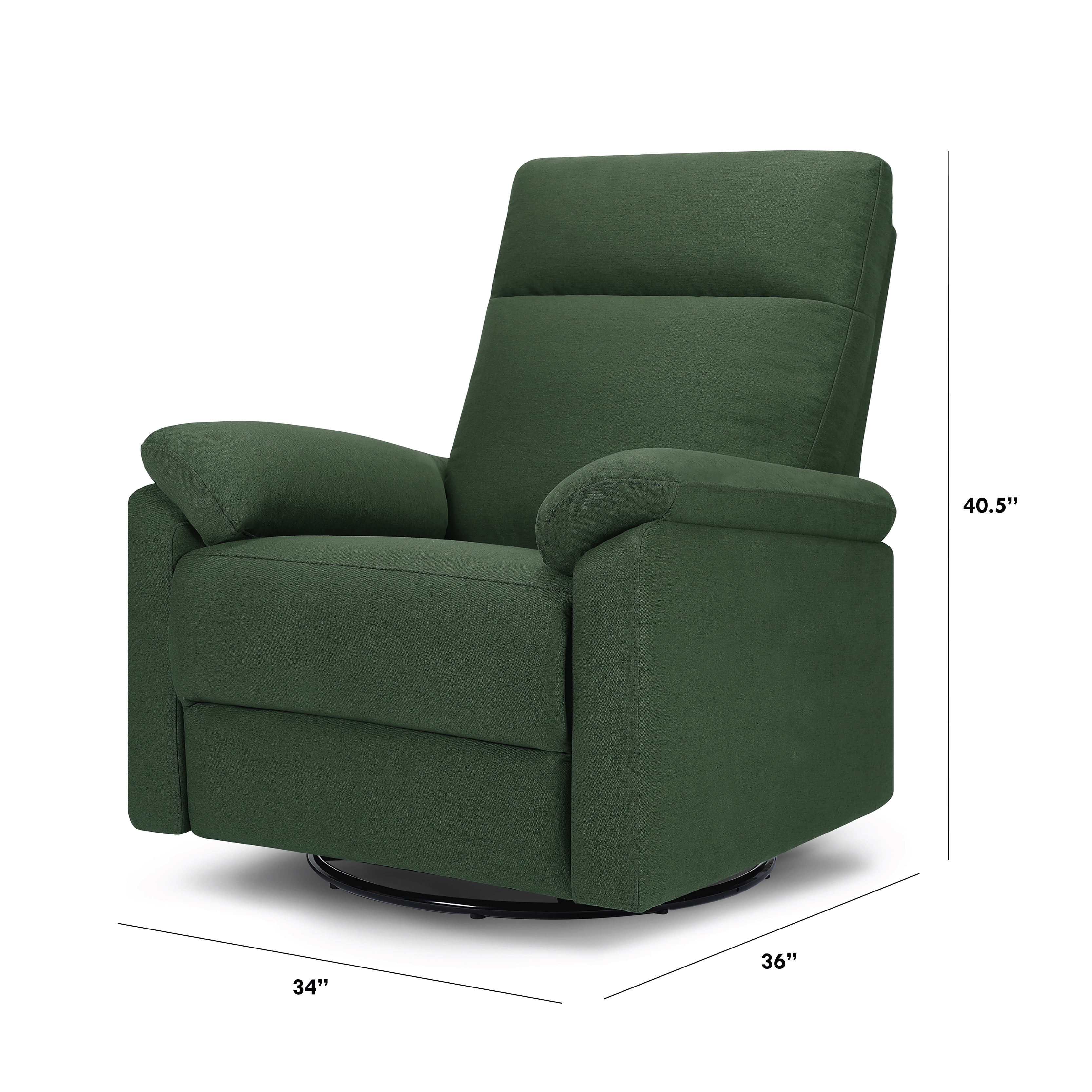 DaVinci Suzy Polyester 270° Swivel Glider Recliner, Pine Green