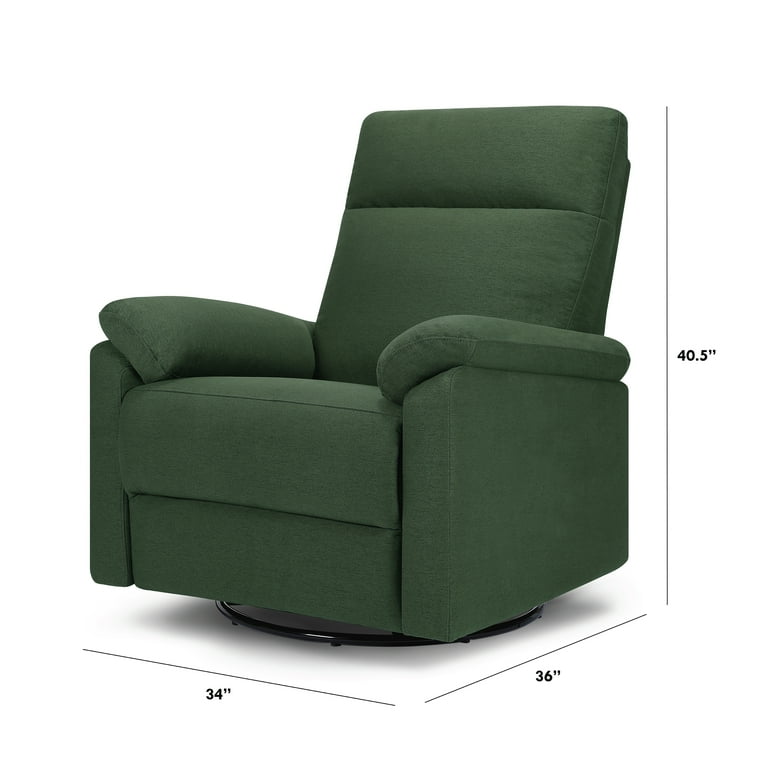 DaVinci Suzy Polyester 270° Swivel Glider Recliner, Pine Green