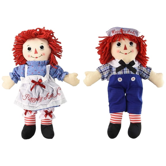 Aurora Bundle of 2 Dolls - Large 16'' Classic Raggedy Ann and Raggedy Andy