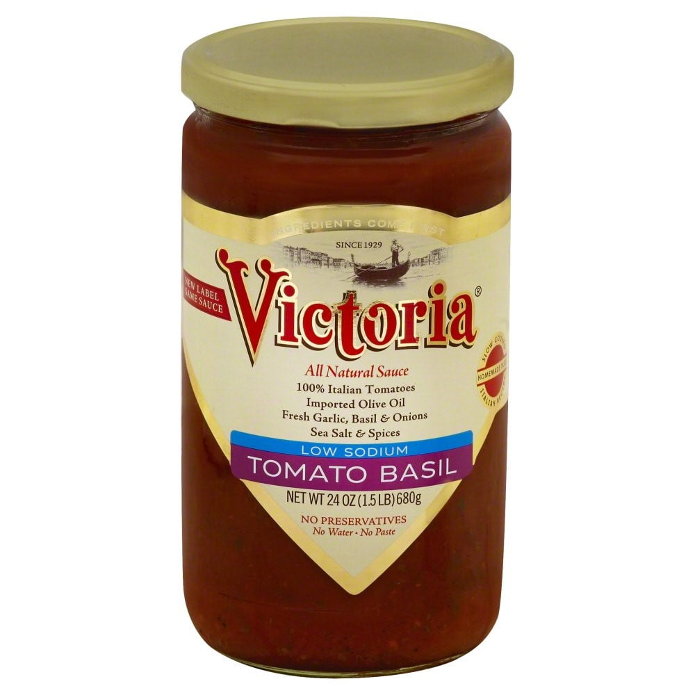Victoria All Natural Sauce, Tomato Basil, Low Sodium, 24 Oz Walmart